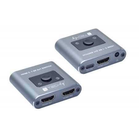 Switch hdmi techly 2x1 2.1 8k 2m grigio