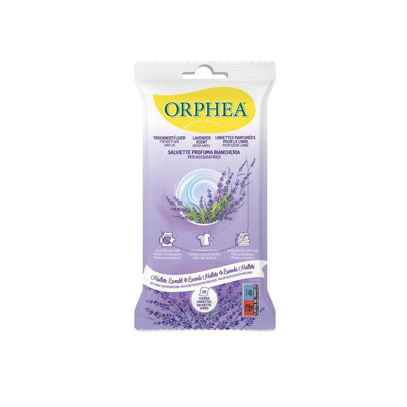 Salviette orphea profuma biancheria per asciugatrice profumo lavanda