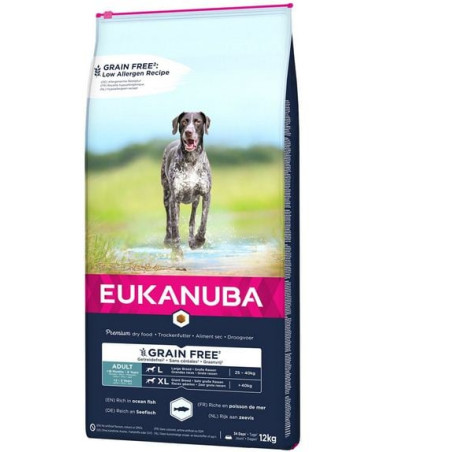 Cibo secco eukanuba per cane adult large & giant grain free 12kg