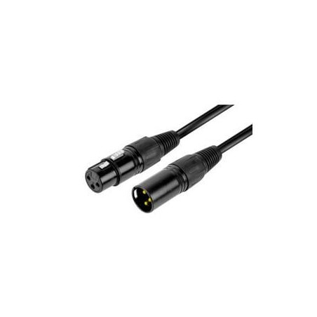 Cavo professionale karma rdm c15 xlr 3pin m+xlr 3pin f 5m nero [rdm