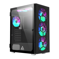 Case montech x3 glass midi-tower 6 ventole rgb vetro temperato