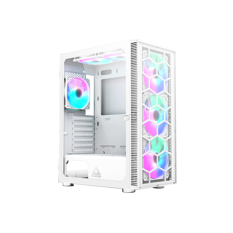 Case montech x3 glass midi-tower 6 ventole rgb vetro temperato