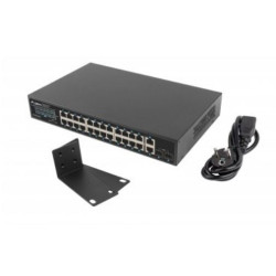Switch lanberg 24x1gb poe+ 2xgb 2xsfp rack 19'' gigabit ethernet