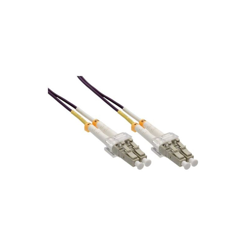 Cavo fibra ottica inline duplex lc/lc 50/125 micrometro om4 40m viola