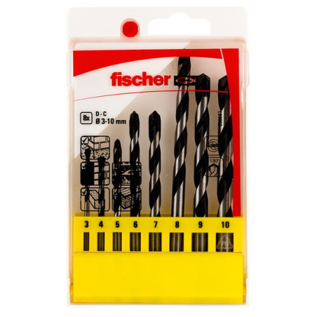 Set di punte da trapano fischer cts 8/set d-c/3-10 mm per