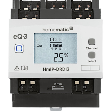 Attuatore dimmer homematic ip per montaggio su guida din hmip-drdi3nero/bianco