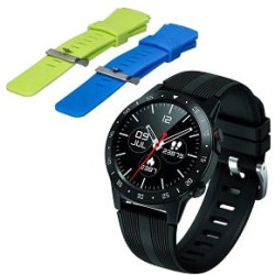 Smartwatch maxcom nero + 2 cinturini [fw37 argon]