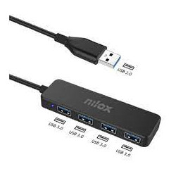Hub usb nilox usb 3.0 4-porte nero [nxhub402]