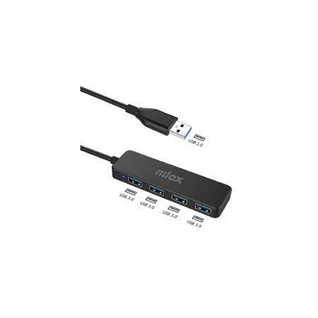 Hub usb nilox usb 3.0 4-porte nero [nxhub402]