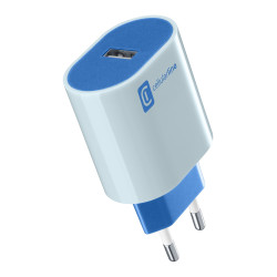 Alimentatore da rete cellularline stylecolore usb-c 12w/bianco/blu