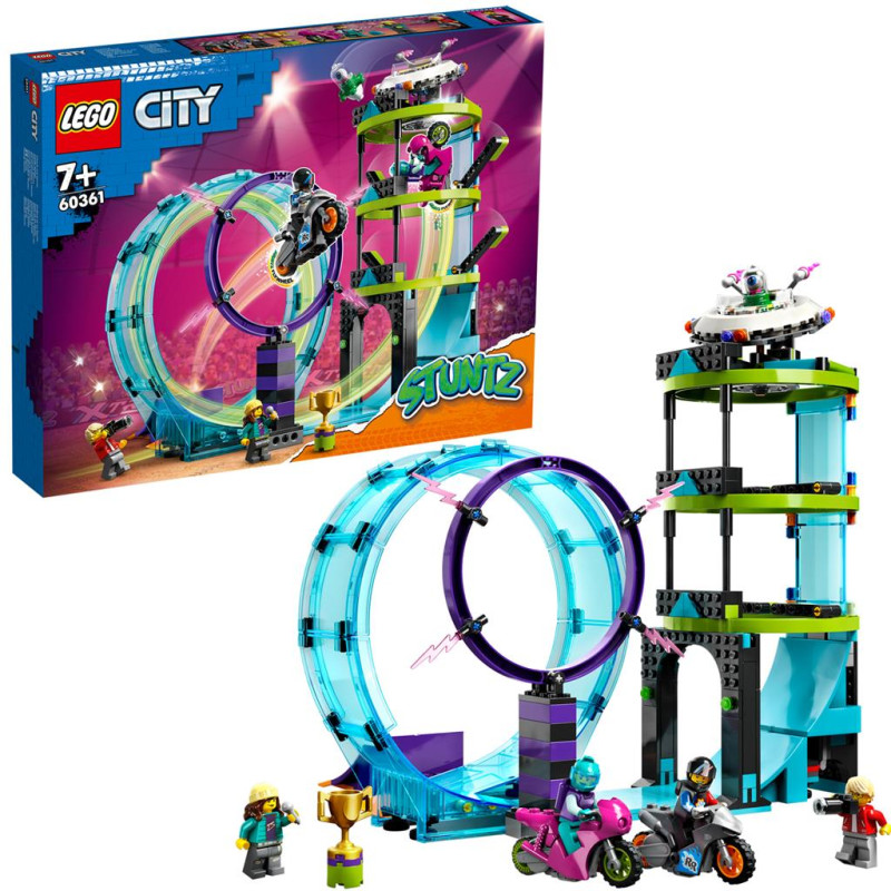 Gioco da costruzione lego city stuntz riders: sfida impossibile 385pz