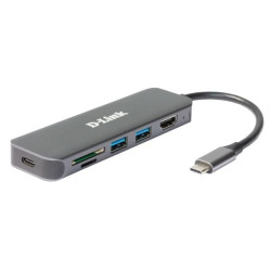 Docking station d-link dub-2327 6in1 usb-c/usb-a/hdmi/sd/microsd
