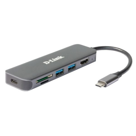 Docking station d-link dub-2327 6in1 usb-c/usb-a/hdmi/sd/microsd