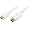 Cavo video sharkoon displayport 1.2 a hdmi 4k 1m 4kx2k 60hz bianco