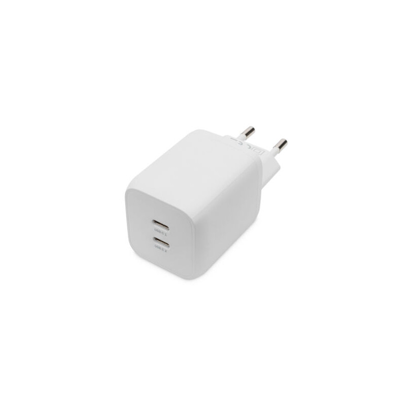 Alimentatore da rete digitus da-10063 2x usb-c 65w gan bianco