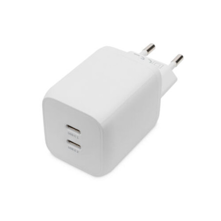 Alimentatore da rete digitus da-10063 2x usb-c 65w gan bianco