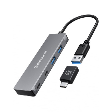 Hub usb graugear g-hub2a2cac 2x usb-a/2x usb-c con adattatore