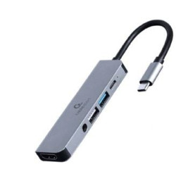 Hub usb gembird usb type-c 5-in-1 hub + hdmi + pd + audio