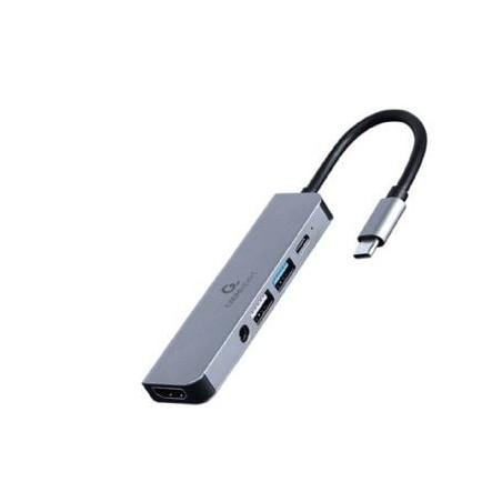 Hub usb gembird usb type-c 5-in-1 hub + hdmi + pd + audio