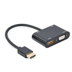 Adattatore video gembird hdmi a vga m/f 3.5mm nero [aigema000000042]