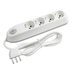 Multipresa bticino 3684db poker 4 uscite universali 1.5m bianco [3684db]