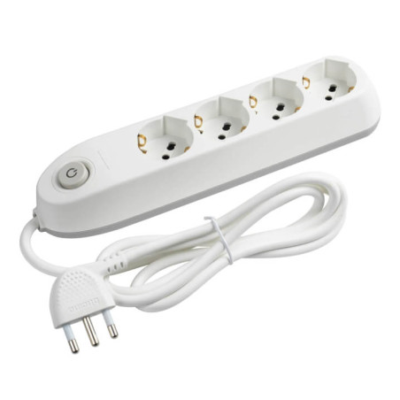 Multipresa bticino 3684db poker 4 uscite universali 1.5m bianco [3684db]