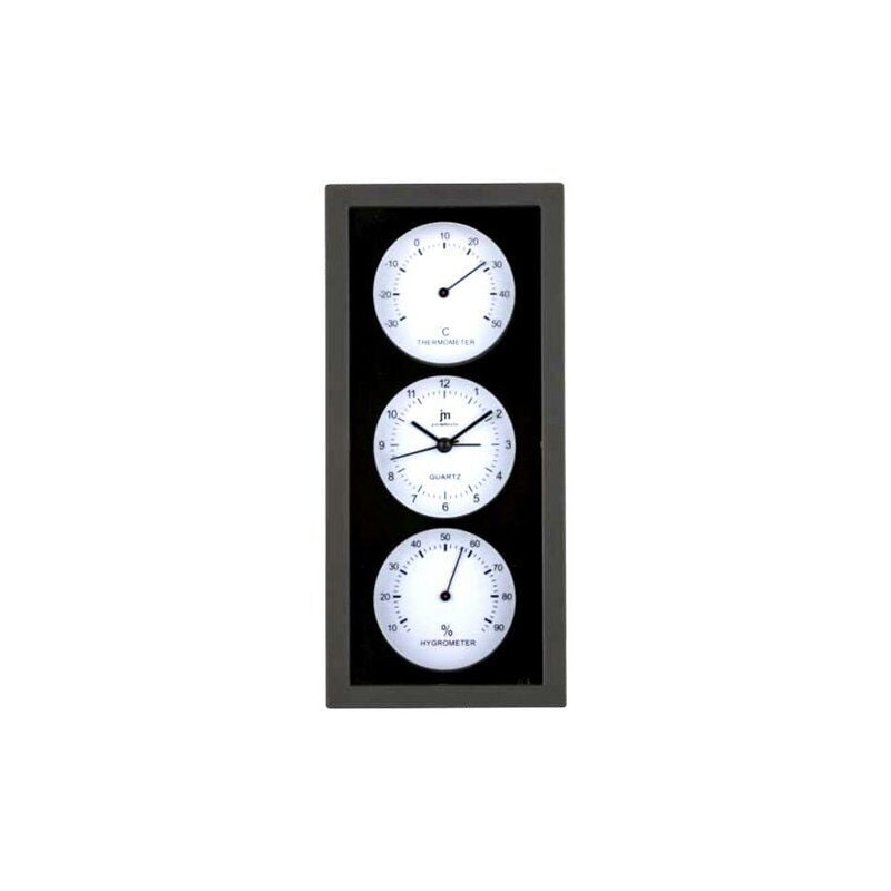 Orologio da parete jm ja7071nb con termometro e igrometro nero/bianco