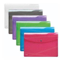 Buste con bottone favorit hawai a4 in polipropilene multicolore 6pz