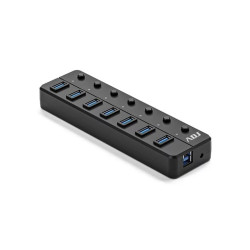 Hub usb adj 7 porte seven bk ricarica rapida compatibile 1.0/2.0