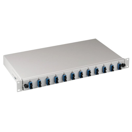 Cassetto ottico oem 19'' estendibile 12 bussole e 24 pigtails