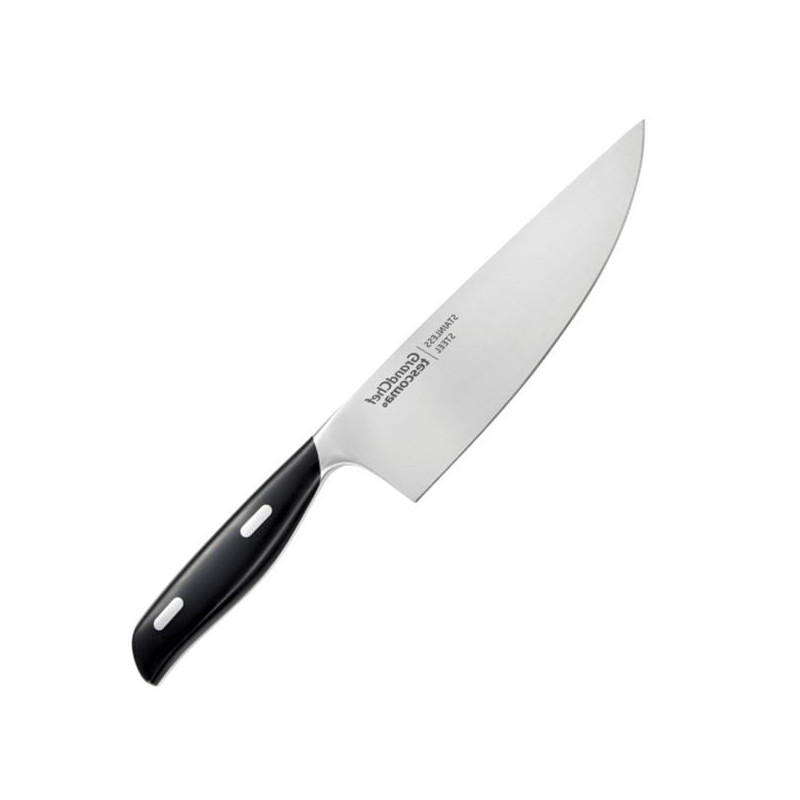 Coltello tescoma grandchef cuocco in acciaio inox 18cm argento/nero