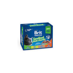Cibo umido brit premium piatto sterilizzato per gatti 12x100gr