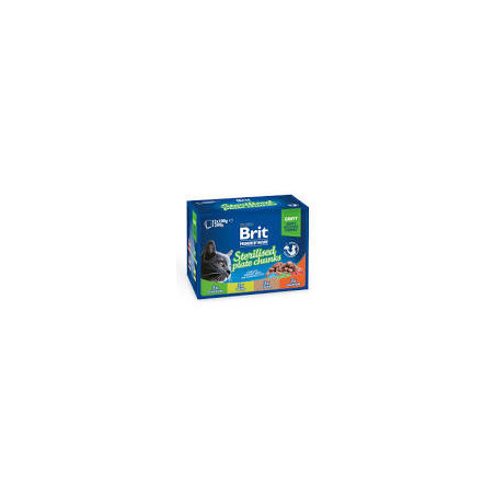 Cibo umido brit premium piatto sterilizzato per gatti 12x100gr