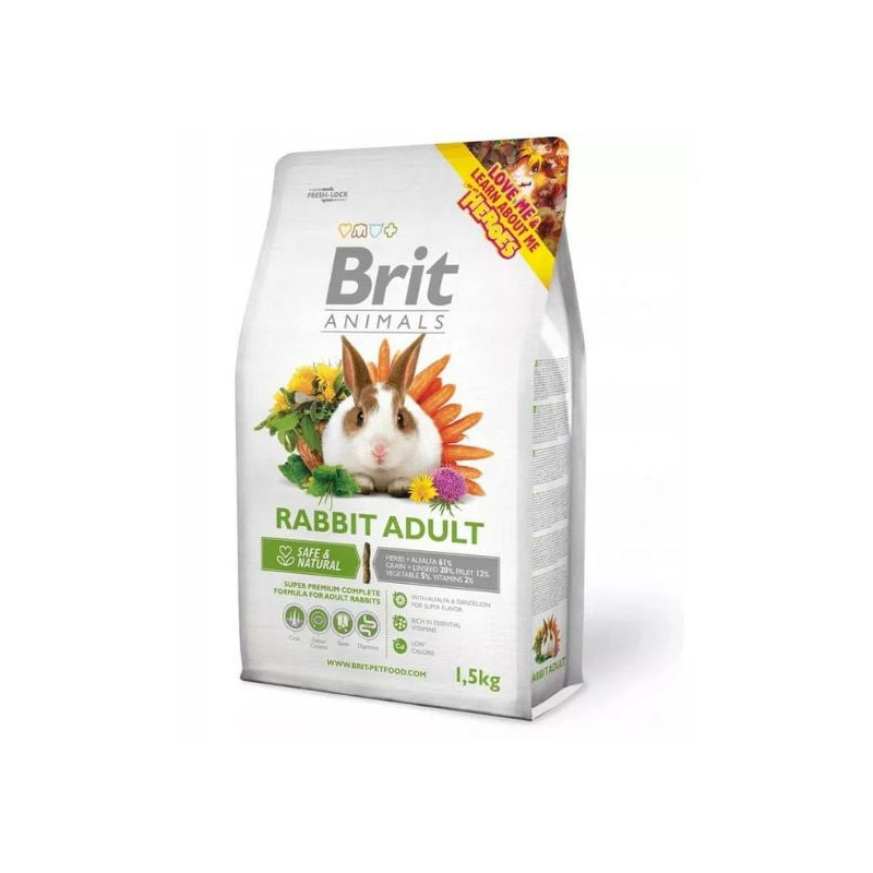 Mangime brit animals rabbit - cibo per cognili adulti 1.5kg