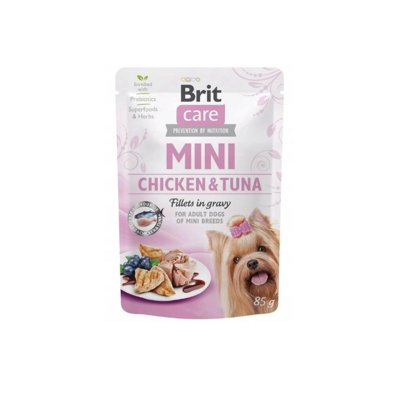 Cibo umido brit care mini pouch pollo tonno per cani 85g