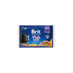 Cibo umido brit premium piatto di pesce per gatti 4x100gr