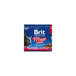 Cibo umido brit premium piatto di carne per gatti 4x100gr
