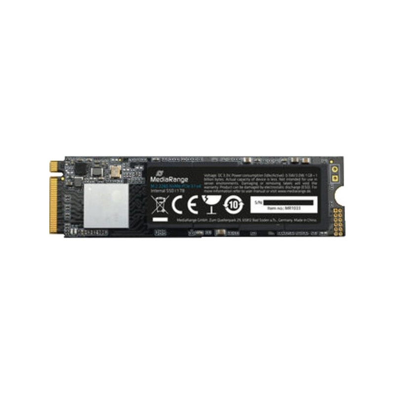 Ssd 1tb mediarange mr1033 pcie 3.1x4 20gb/s nvme m.2 2280 nero [mr1033]