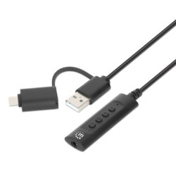 Cavo adattatore manhattan 2-in-1 da usb-c/a a audio aux