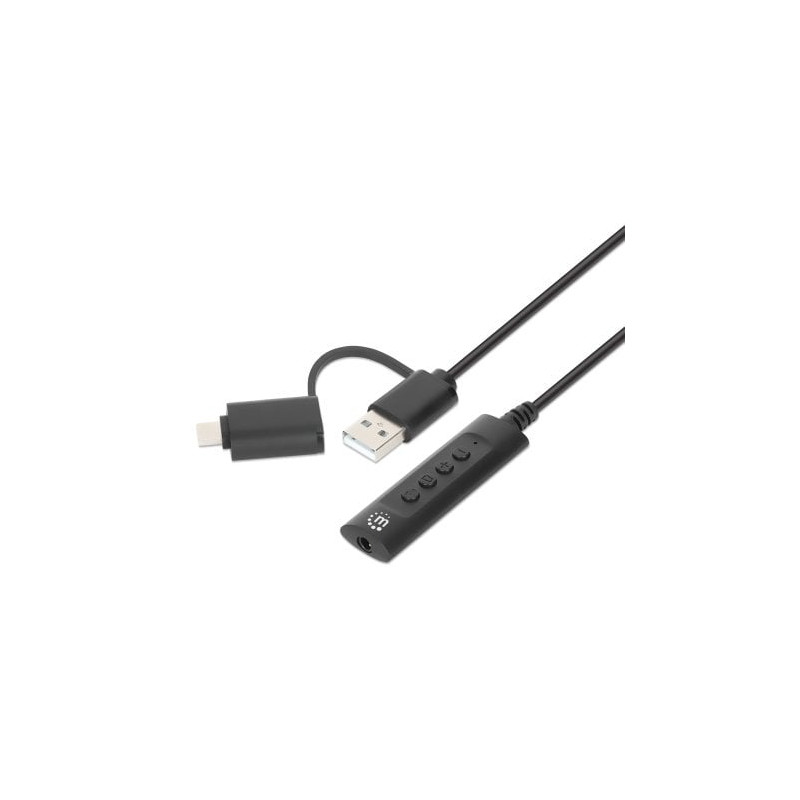 Cavo adattatore manhattan 2-in-1 da usb-c/a a audio aux