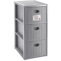 Cassettiera stefanplast 3 cassetti 30x40h 60cm grigio [30254]