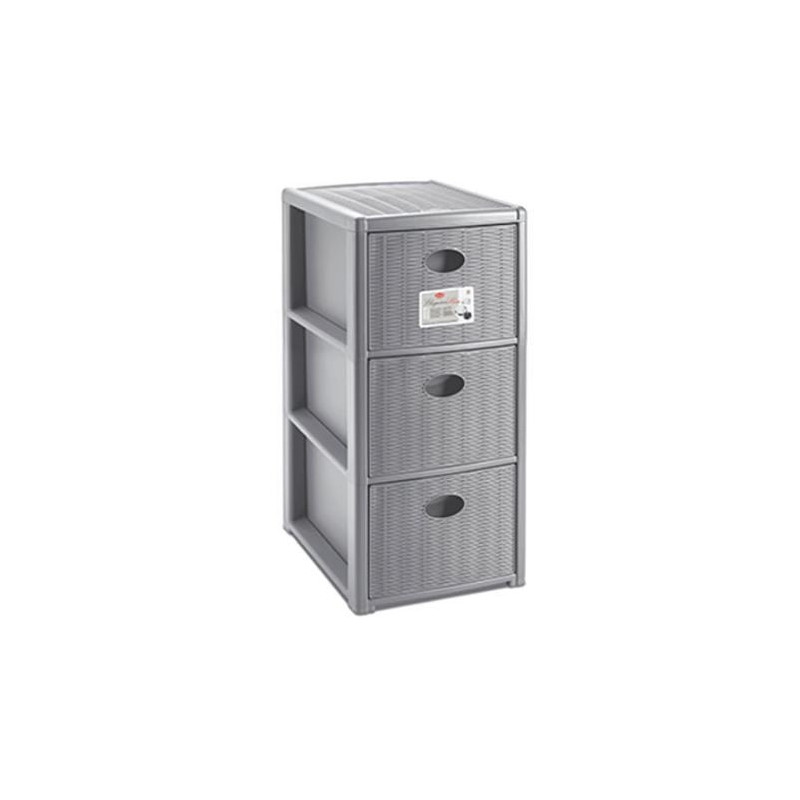 Cassettiera stefanplast 3 cassetti 30x40h 60cm grigio [30254]