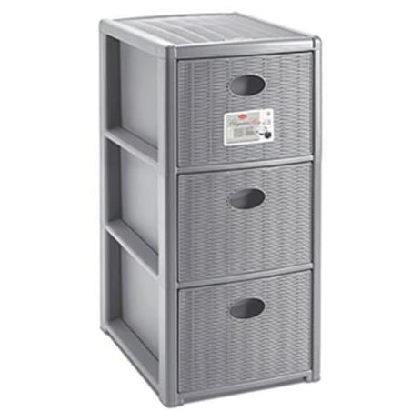 Cassettiera stefanplast 3 cassetti moka 30x40h 60cm [30251]