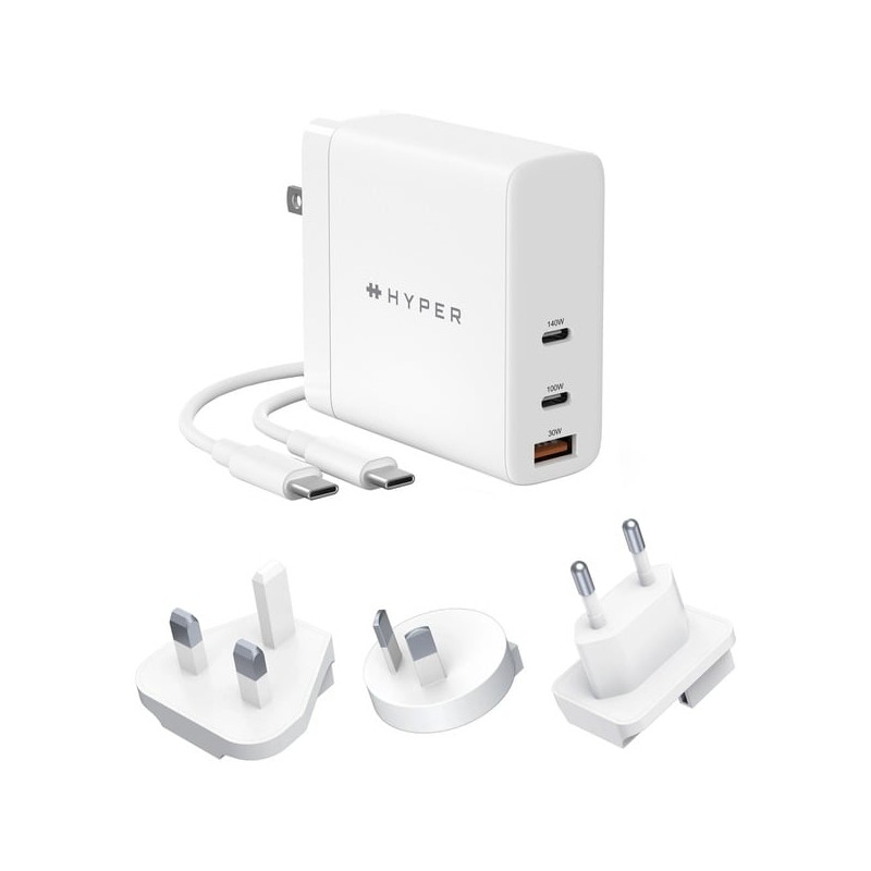 Alimentatore da rete hyper juice da 140w multiporta globale boianco