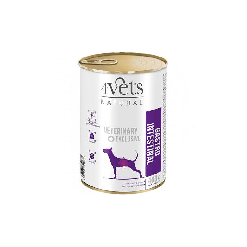 Cibo umido per cani 4vets naturale gastro intestinale 400g
