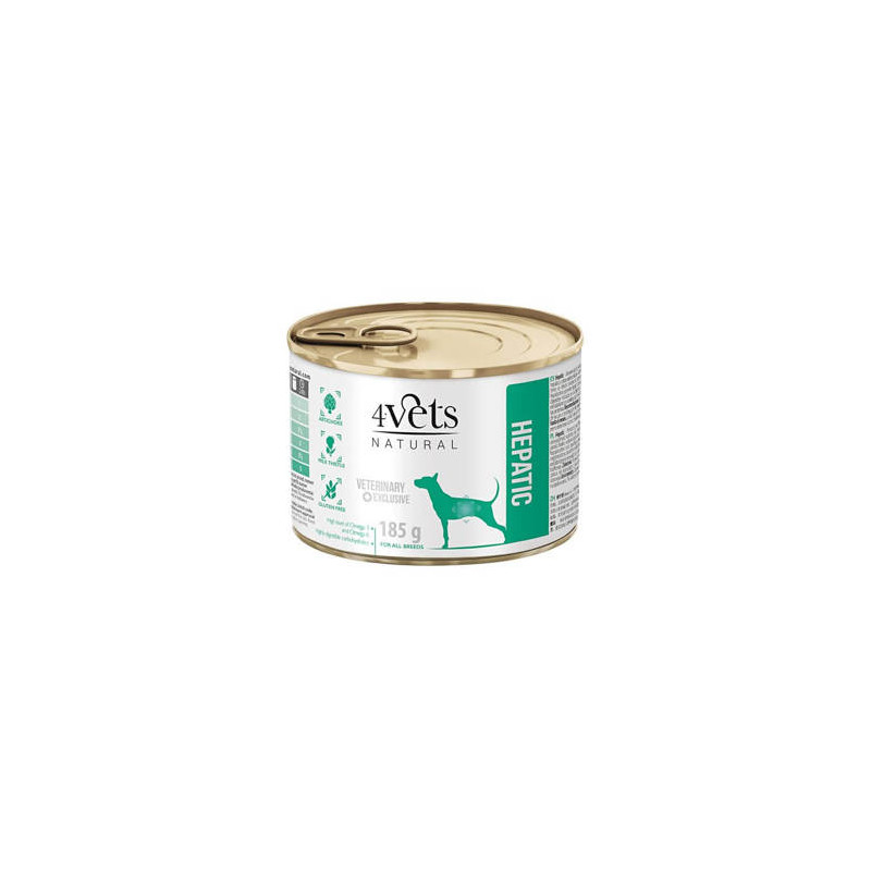 Cibo umido per cani 4vets cane epatico naturale 185g