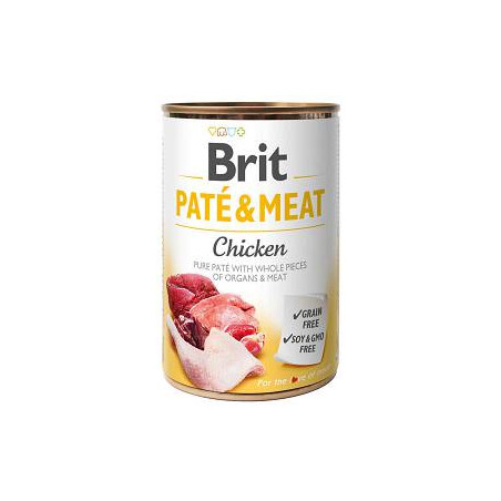 Cibo umido brit pate' e carne con pollo per cani adulti 400gr