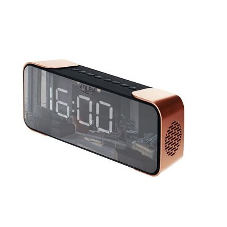 Radiosveglia adler caricabatterie con wireless 2x3w rame/nero [ubadlrbad1190b0]