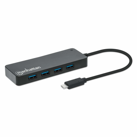 Hub usb manhattan 168410 usb 3.2 tipo-a 7porte nero [168410]
