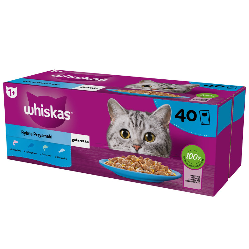 Cibo per gatti whiskas fish favourites in jelly 40x85 g